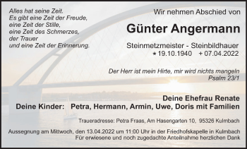 Anzeige von Günter Angermann von MGO