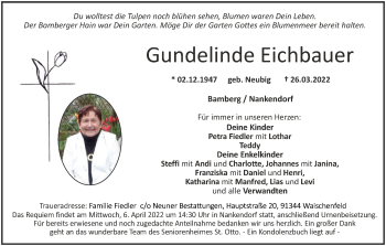 Anzeige von Gundelinde Eichbauer von MGO