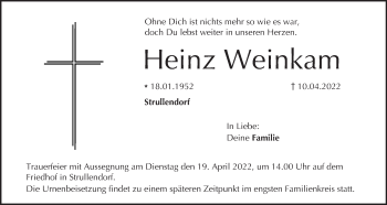 Anzeige von Heinz Weinkam von MGO