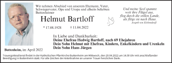 Anzeige von Helmut Bartloff von MGO