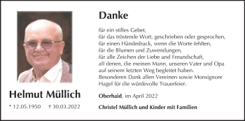 Anzeige von Helmut Müllich von MGO