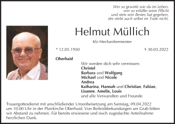 Anzeige von Helmut Müllich von MGO