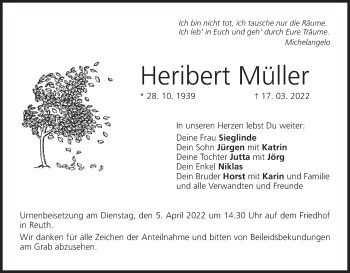 Anzeige von Heribert Müller von MGO