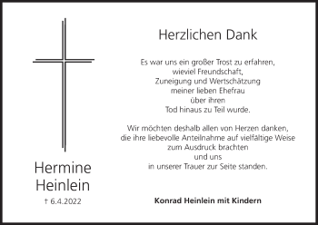 Anzeige von Hermine Heinlein von MGO