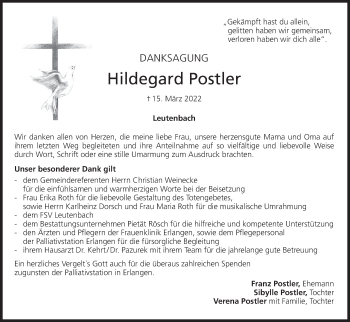 Anzeige von Hildegard Postler von MGO