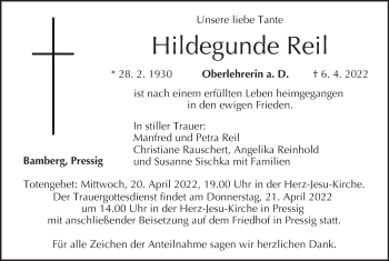 Anzeige von Hildegunde Reil von MGO