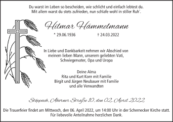 Anzeige von Hilmar Hämmelmann von MGO