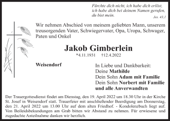 Anzeige von Jakob Gimberlein von MGO