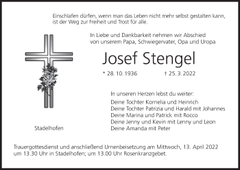 Anzeige von Josef Stengel von MGO