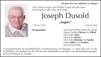 Anzeige von Joseph Dusold von MGO