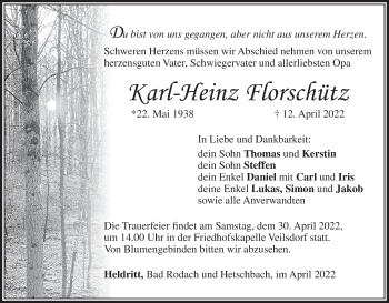 Anzeige von Karl-Heinz Florschütz von MGO