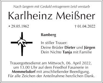 Anzeige von Karlheinz Meißner von MGO