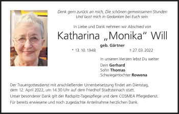 Anzeige von Katharina Will von MGO