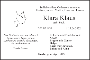 Anzeige von Klara Klaus von MGO