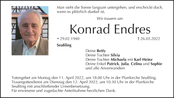 Anzeige von Konrad Endres von MGO