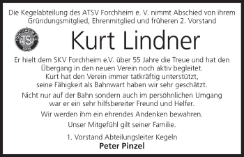 Anzeige von Kurt Lindner von MGO