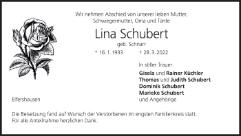 Anzeige von Lina Schubert von MGO