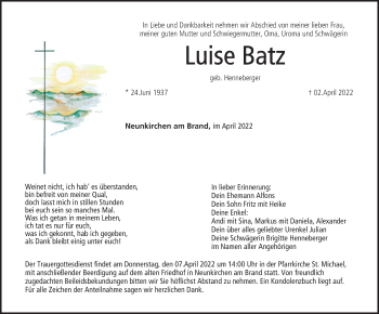 Anzeige von Luise Batz von MGO