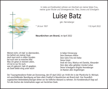 Anzeige von Luise Batz von MGO