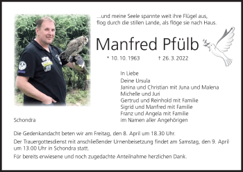 Anzeige von Manfred Pfülb von MGO