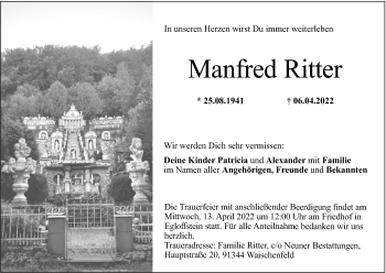 Anzeige von Manfred Ritter von MGO
