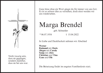 Anzeige von Marga Brendel von MGO