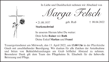 Anzeige von Marga Felsch von MGO