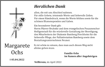 Anzeige von Margarete Ochs von MGO