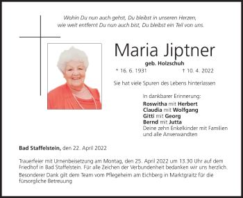 Anzeige von Maria Jiptner von MGO