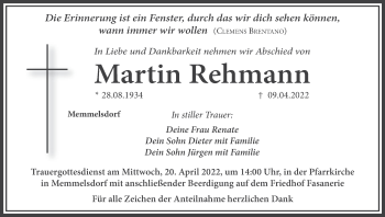 Anzeige von Martin Rehmann von MGO