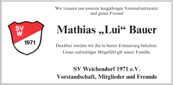 Anzeige von Mathias Bauer von MGO