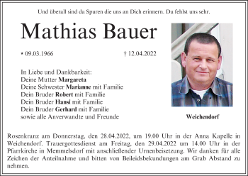 Anzeige von Mathias Bauer von MGO