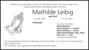 Anzeige von Mathilde Leibi von MGO