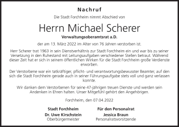 Anzeige von Michael Scherer von MGO