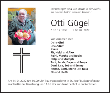 Anzeige von Otti Gügel von MGO