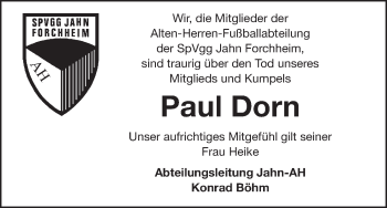 Anzeige von Paul Dorn von MGO
