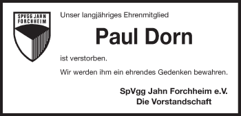 Anzeige von Paul Dorn von MGO