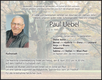 Anzeige von Paul Uebel von MGO