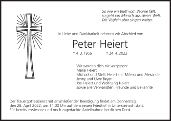 Anzeige von Peter Heiert von MGO