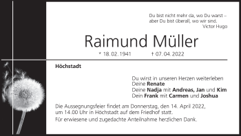 Anzeige von Raimund Müller von MGO