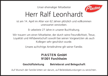 Anzeige von Ralf Leonhardt von MGO