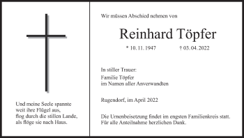 Anzeige von Reinhard Töpfer von MGO