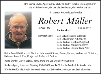 Anzeige von Robert Müller von MGO
