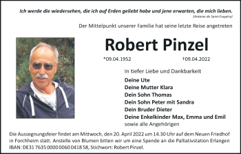 Anzeige von Robert Pinzel von MGO