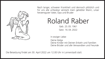 Anzeige von Roland Raber von MGO