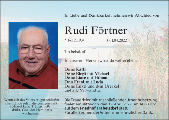 Anzeige von Rudi Förtner von MGO