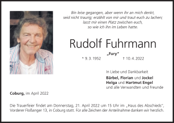 Anzeige von Rudolf Fuhrmann von MGO
