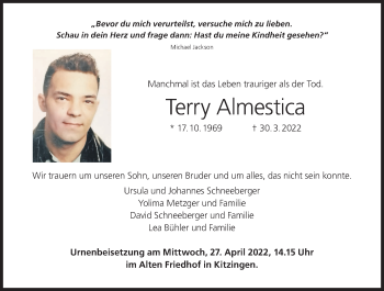 Anzeige von Terry Almestica von MGO