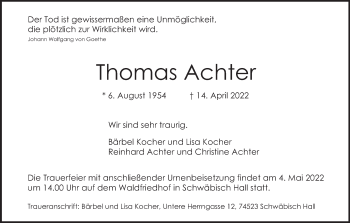 Anzeige von Thomas Achter von MGO