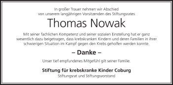 Anzeige von Thomas Nowak von MGO